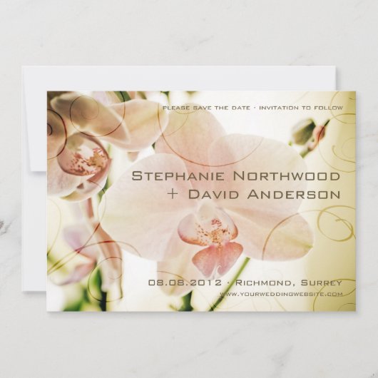 Roze Orchidee • Save the Date Aankondiging (Voorkant)