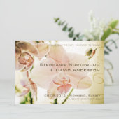 Roze Orchidee • Save the Date Aankondiging (Staand voorkant)