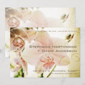 Roze Orchidee • Save the Date Aankondiging (Voorkant / Achterkant)