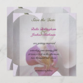 Roze Orchidee Save the Date Uitnodiging (Voorkant / Achterkant)