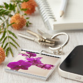 Roze orchidee sleutelhanger (Voorkant Rechts)