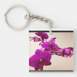 Roze orchidee sleutelhanger