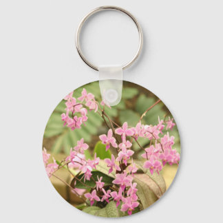 Roze orchidee sleutelhanger