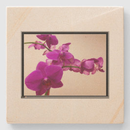 Roze orchidee stenen onderzetter
