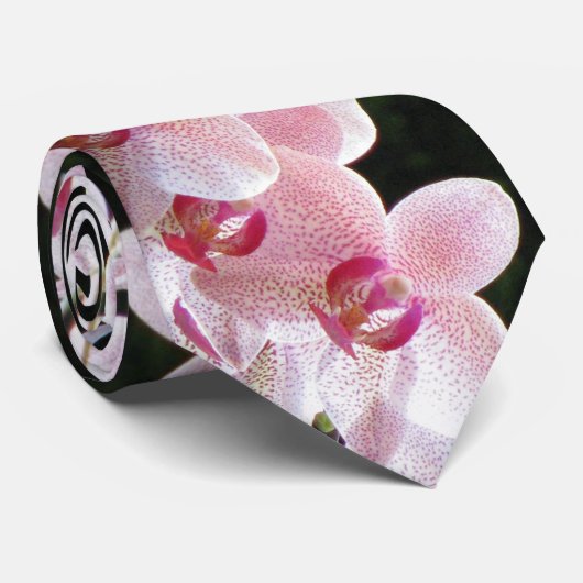 Roze orchidee Stropdas (Opgerold)