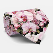 Roze orchidee Stropdas (Opgerold)