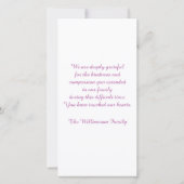 Roze orchidee sympathie / Memorial Bedankt (Achterkant)