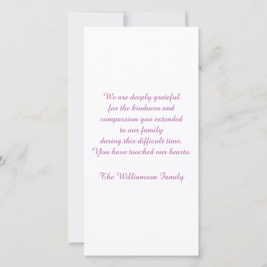 Roze orchidee sympathie / Memorial Bedankt (Achterkant)