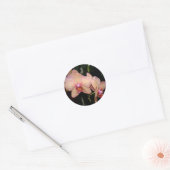 Roze orchidee tickers ronde sticker (Envelop)