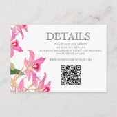 Roze Orchidee Tropische Bloemen Wedding Website QR Informatiekaartje (Voorkant)