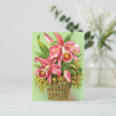 Roze orchidee ventilator briefkaart (Staand voorkant)