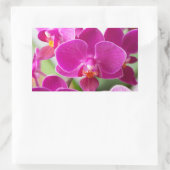 Roze orchidee ventilator - Sjabloon van Floral Orc Rechthoekige Sticker (Tas)