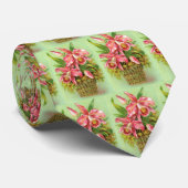 Roze orchidee ventilator stropdas (Opgerold)