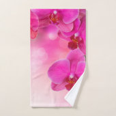 Roze orchidee ventilatorhanddoekset bad handdoek (Handdoek)