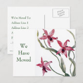 Roze Orchidee Verandering van Adres Briefkaart (Voorkant / Achterkant)