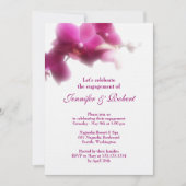 Roze Orchidee Verloving Invitation Kaart (Voorkant)