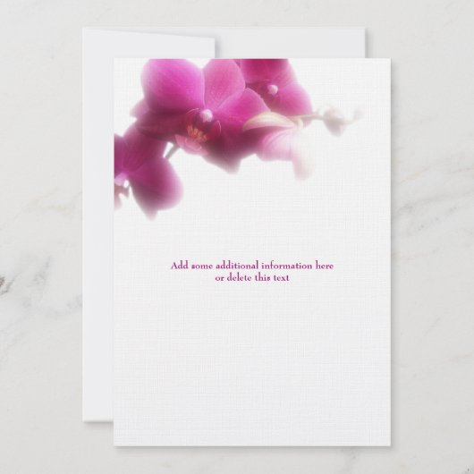 Roze Orchidee Verloving Invitation Kaart (Achterkant)