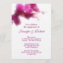 Roze Orchidee Verloving Invitation