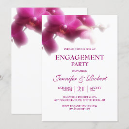 Roze Orchidee Verloving Invitation Kaart