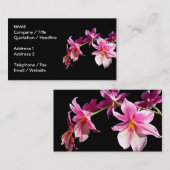 Roze orchidee. visitekaartje (Voorkant / Achterkant)