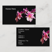 Roze orchidee. visitekaartje (Voorkant / Achterkant)