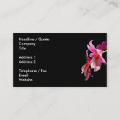 Roze orchidee. visitekaartje (Achterkant)