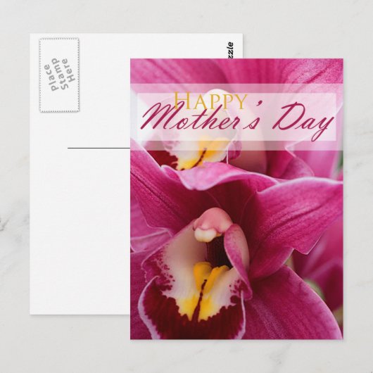 Roze orchidee voor Moederdag Briefkaart (Voorkant / Achterkant)