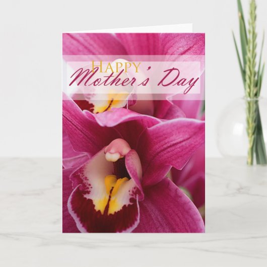 Roze Orchidee voor Moederdag Kaart (Voorkant)