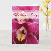 Roze Orchidee voor Moederdag Kaart (Gele Bloem)