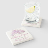 Roze orchidee Waterverf Bloedweddenschap Hartelijk Stenen Onderzetter (Zijkant)