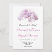 Roze Orchidee Waterverf Bloem Bloemend Wedding Kaart (Voorkant)