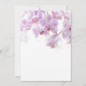 Roze Orchidee Waterverf Bloem Bloemend Wedding Kaart (Achterkant)