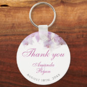 Roze orchidee Waterverf Bloem Dank je huwelijk Sleutelhanger (Voorkant)