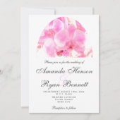 Roze Orchidee Waterverf Bloemen Bloemen Bruiloft I Kaart (Voorkant)