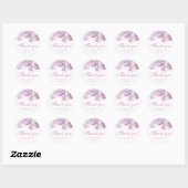 Roze Orchidee Waterverf Bloemen Bloemen Bruiloft K Ronde Sticker (Vel)