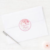 Roze orchidee Waterverf Bloemvezel bruiloft Ronde Sticker (Envelop)