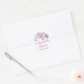 Roze orchidee Waterverf Bloemvezel bruiloft Ronde Sticker (Envelop)