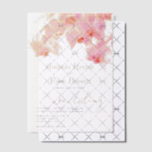 Roze orchidee Waterverf Bloemvezel bruiloft Vellum Uitnodigingen (Offset (Uitnodiging))