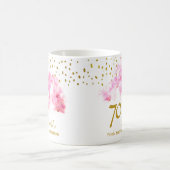 Roze Orchidee Waterverf Gouden Glitter 70ste Verja Koffiemok (Center)