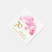 Roze Orchidee Waterverf Gouden Glitter 70ste Verja Servet (Hoek)