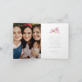 Roze orchidee waterverf kruisbloemen condoleances kaart (Binnen)