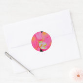 Roze Orchidee waterverf schilderij tropische bloem Ronde Sticker (Envelop)
