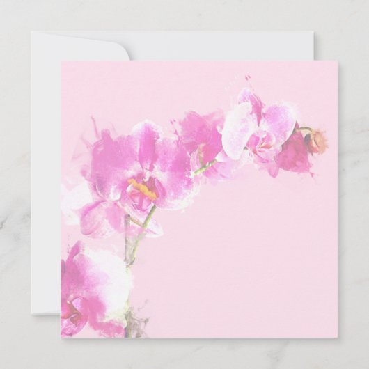 Roze orchidee Waterverf Splash Hartelijk dank Bedankkaart (Achterkant)