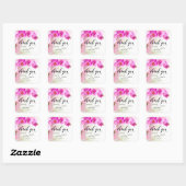 Roze orchidee Waterverf Splash Hartelijk dank Vierkante Sticker (Vel)