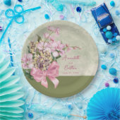 Roze Orchidee Waterverf Trouwpapier Borden Papieren Bordje (Feest)