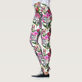 Roze orchidee Waterverf Vrouwen Leggings (Links)