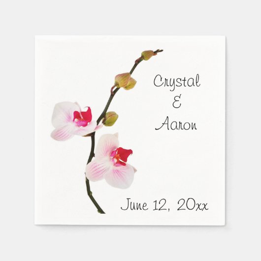 Roze orchidee weddenschap over Napkins Servet (Voorkant)