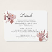Roze Orchidee Wedding Informatie Kaart (Voorkant)
