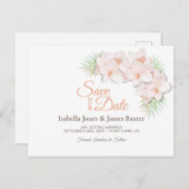 Roze Orchidee Wedding Save the Date Aankondigingskaart (Voorkant / Achterkant)