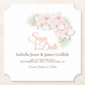Roze Orchidee Wedding Save the Date Kartonnen Onderzetters (Voorkant)